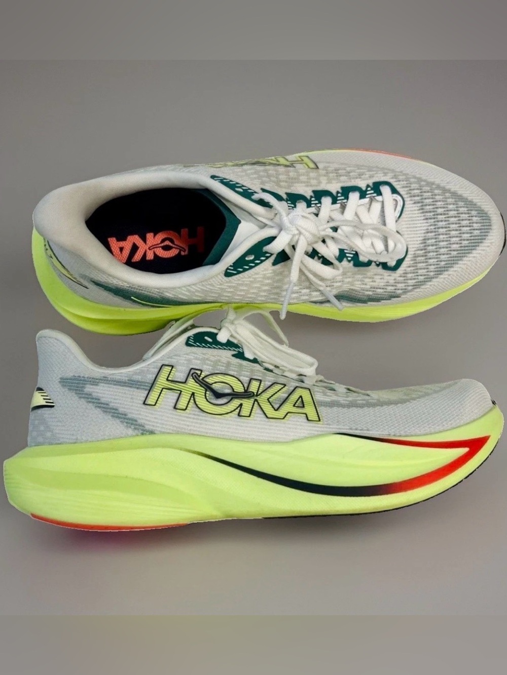 Hoka Mach 7 Frost Neon Yuzu Running Shoes Womens Size 8.5B